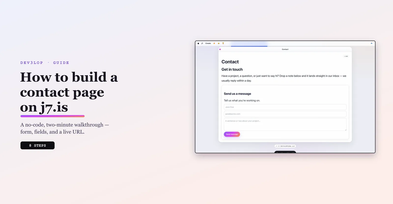 How to build a contact page on j7.is